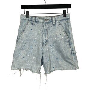 Wild Fable Shorts Womens Blue Jean Denim High Rise Utility Raw Hem Casual Size 8